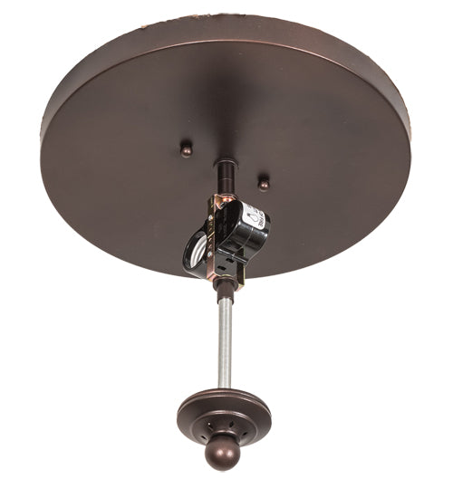 Meyda Lighting Tamarack 20" 2-Light Mahogany Bronze Flush Mount Light With Amber Mica Shade Glass