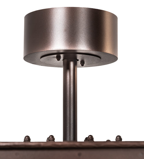 Meyda Lighting Tamarack 45" 16-Light Mahogany Bronze Chandelier With Silver Mica Shade Glass and Fan