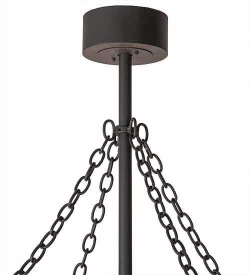 Meyda Lighting Tamarack 45" 16-Light Oil Rubbed Bronze Chandelier With Silver Mica Shade Glass and Fan