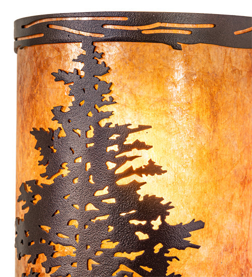 Meyda Lighting Tamarack 5" Mahogany Bronze Wall Sconce With Amber Mica Shade Glass