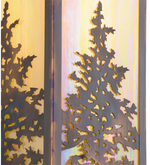 Meyda Lighting Tamarack 8" Dark Burnished Antique Copper Wall Sconce With Beige Iridescent Shade Glass