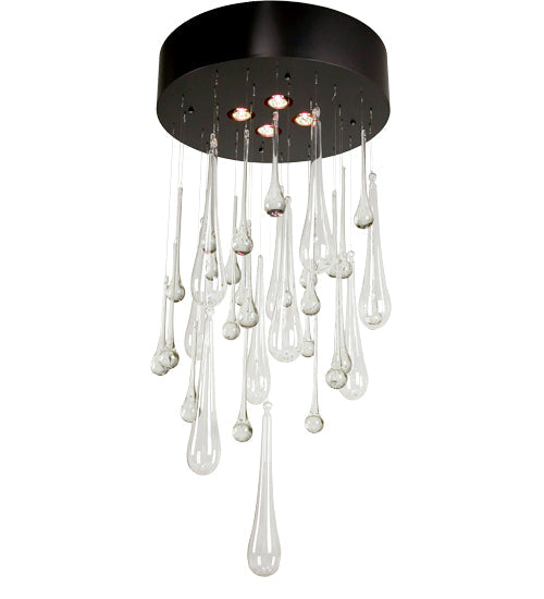 Meyda Lighting Teardrop 20" 4-Light Blackened Pewter Chandelier With Crystal Shade Glass