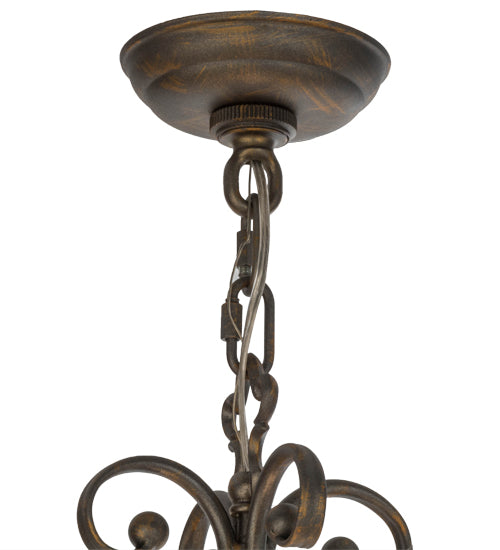 Meyda Lighting Tessa 28" 8-Light French Bronze Pendant Light With Clear Seeded Shade Glass