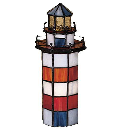 Meyda Lighting The Lighthouse On Hilton Head 10" Multi-Colored Accent Table Lamp