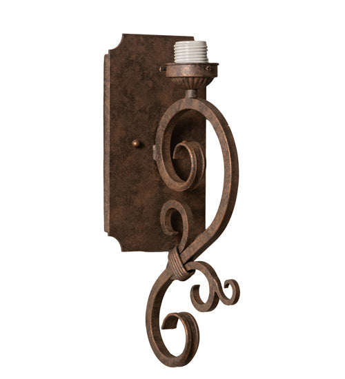 Meyda Lighting Thierry 6" Antique Rust Wall Sconce With Etched White Opal Shade Glass