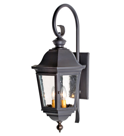 Meyda Lighting Tiamo 13" 2-Light Blackwash Wall Sconce With Clear Seeded Shade Glass