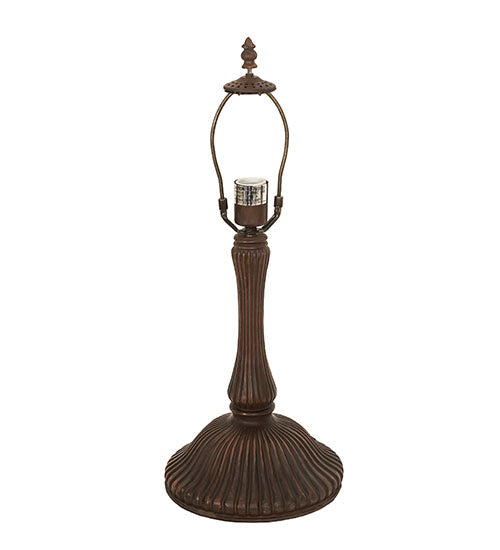 Meyda Lighting Tiffany Bell 22" Mahogany Bronze Table Lamp With Multi-Colored Shade Glass
