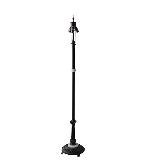 Meyda Lighting Tiffany Cabbage Rose 62" 3-Light Mahogany Bronze Floor Lamp With Pink & Green Shade Glass