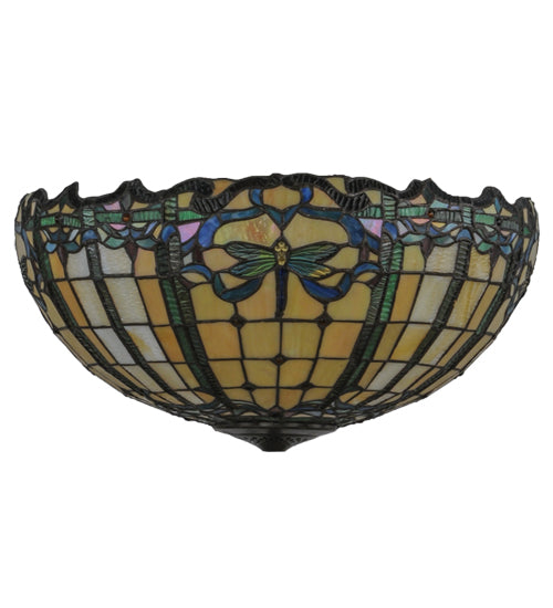 Meyda Lighting Tiffany Dragonfly 20" Multi-Colored Shade Glass