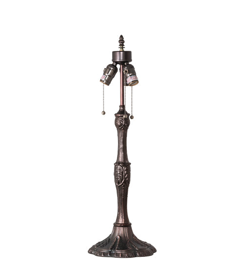 Meyda Lighting Tiffany Hanginghead Dragonfly 26" 3-Light Mahogany Bronze Table Lamp With Ruby & Amber Stained Shade Glass