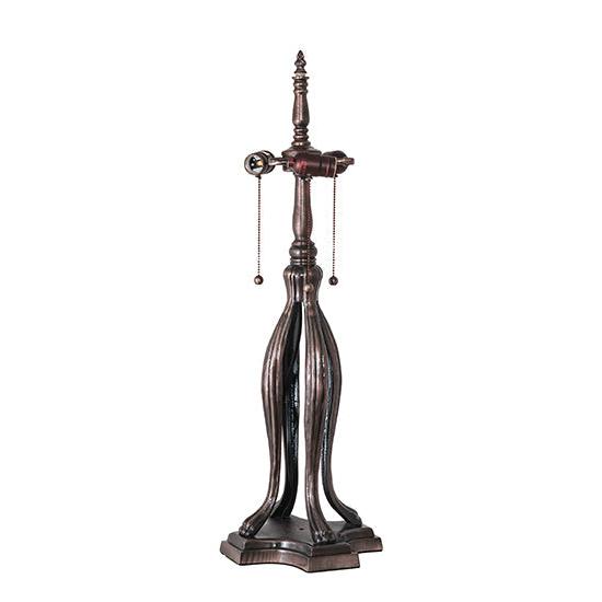 Meyda Lighting Tiffany Hanginghead Dragonfly 30" 3-Light Mahogany Bronze Table Lamp With Multi-Colored Shade Glass
