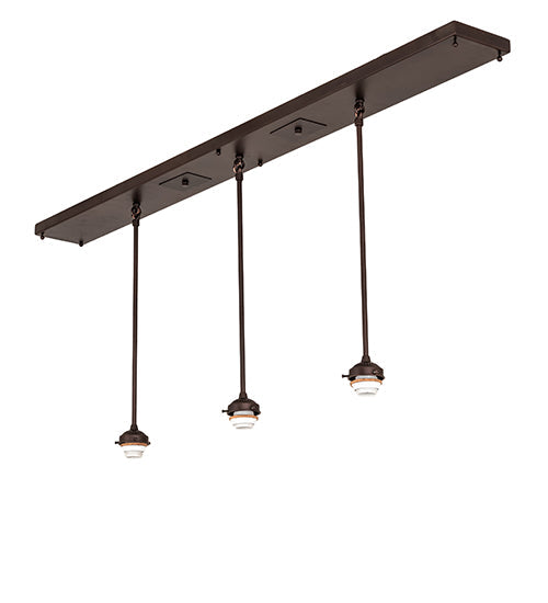 Meyda Lighting Tiffany Hanginghead Dragonfly 56" 3-Light Mahogany Bronze Island Pendant Light With Multi-Colored Shade Glass