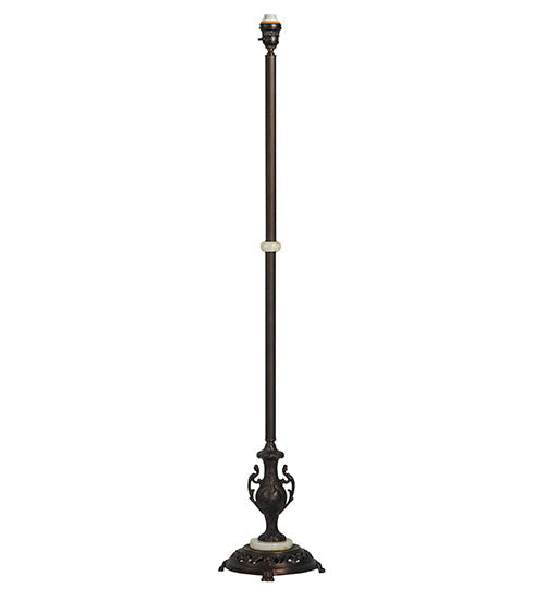Meyda Lighting Tiffany Peacock Feather 74" Mahogany Bronze Torchiere Floor Lamp With Multi-Colored Shade Glass
