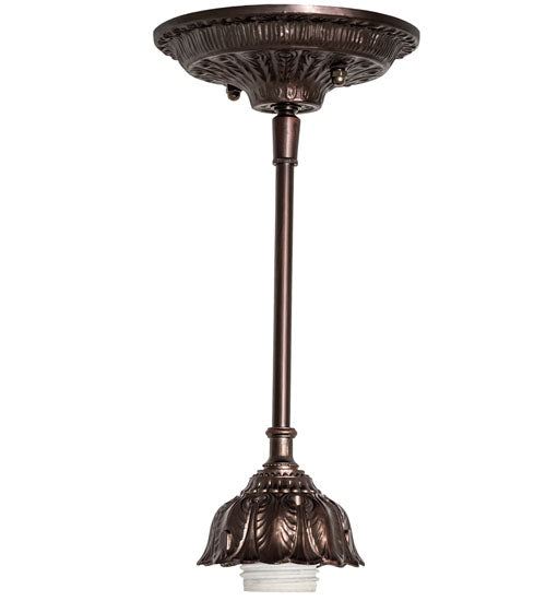 Meyda Lighting Tiffany Roman 77557 8" Mahogany Bronze Mini Pendant Light With Multi-Colored Stained Shade Glass