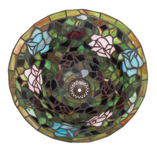 Meyda Lighting Tiffany Rosebush 16" Stained Shade Glass