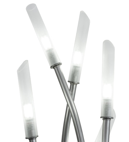 Meyda Lighting Titicaca 42" 6-Light Nickel Table Lamp With Contrail Mist Idalight Shade