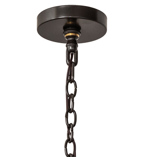 Meyda Lighting Topridge 72" 6-Light Timeless Bronze Chandelier With Beige & Brown Stained Shade Glass