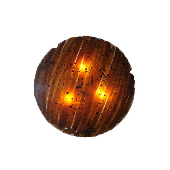 Meyda Lighting Torta 24" 2-Light Timeless Bronze Fused Inverted Pendant Light With Amber Shade Glass