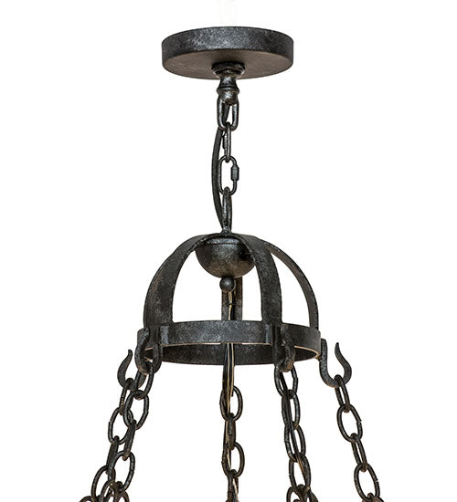 Meyda Lighting Toscano 48" 15-Light 2-Tier Smoke Chandelier With White Faux Candlelight