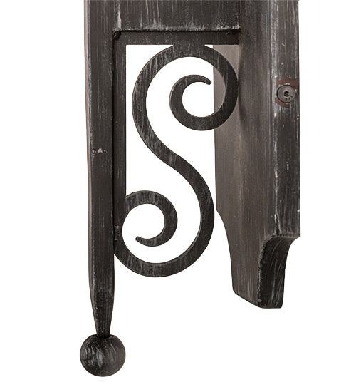 Meyda Lighting Toscano 5" Antique Iron Gate Wall Sconce With Ivory Faux Candlelight
