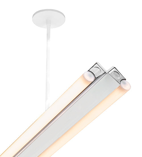 Meyda Lighting Trax 157" Polished Chrome & White Island Pendant Light With White Statuario Idalight Shade
