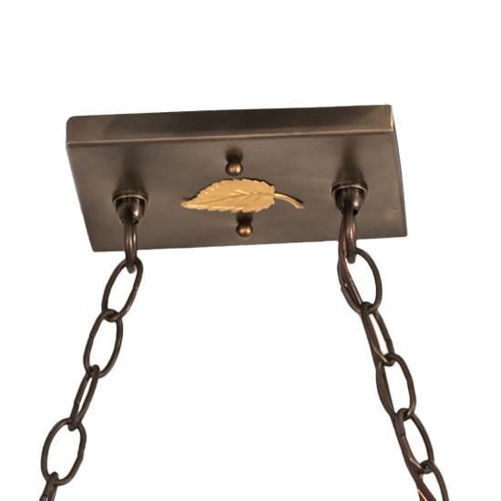 Meyda Lighting Tri-Panel 48" 6-Light Antique Copper Island Pendant Light With Silver Mica Shade Glass