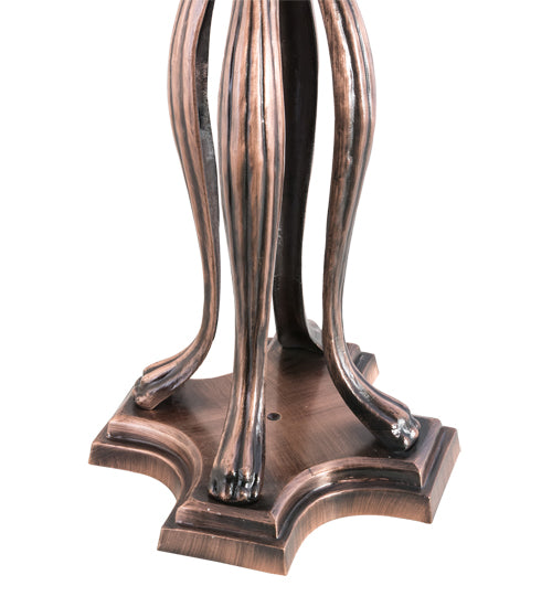 Meyda Lighting Trillium & Violet 30" 3-Light Mahogany Bronze Table Lamp With Multi-Colored Shade Glass