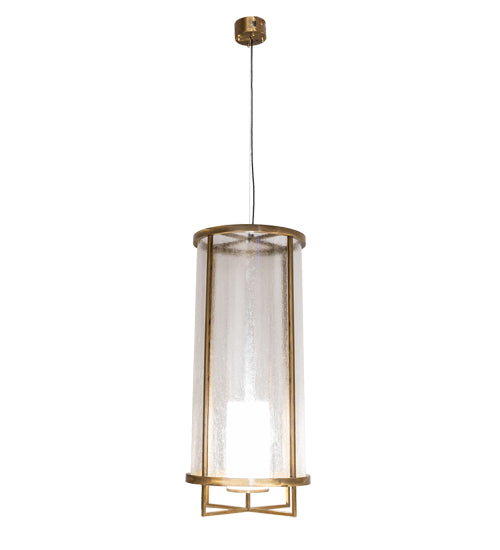 Meyda Lighting Tryon 18" LED Gold Matte Pendant Light With Clear Seeded Glass & Statuario Idalight Shade