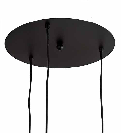 Meyda Lighting Tuscan Vineyard 16" 3-Light Textured Black Cascading Pendant Light With Multi-Colored Wine Bottle Shade Glass