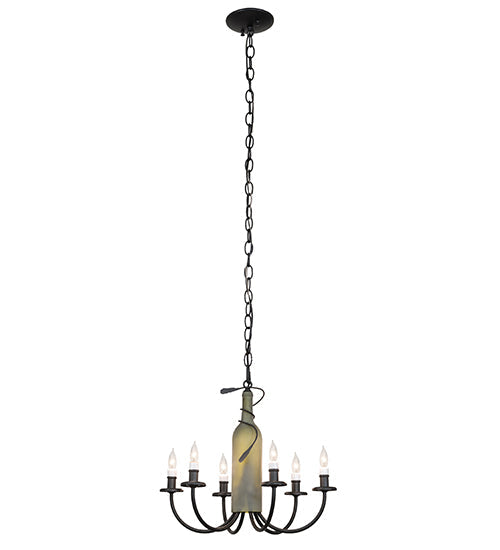 Meyda Lighting Tuscan Vineyard 65616 18" 6-Light Textured Black Chandelier