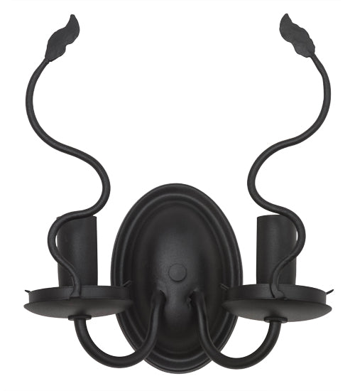 Meyda Lighting Tuscan Vineyard 9" 2-Light Textured Black Wall Sconce Hardware