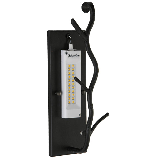 Meyda Lighting Twigs 10" LED Black Wall Sconce With White Shade Glass