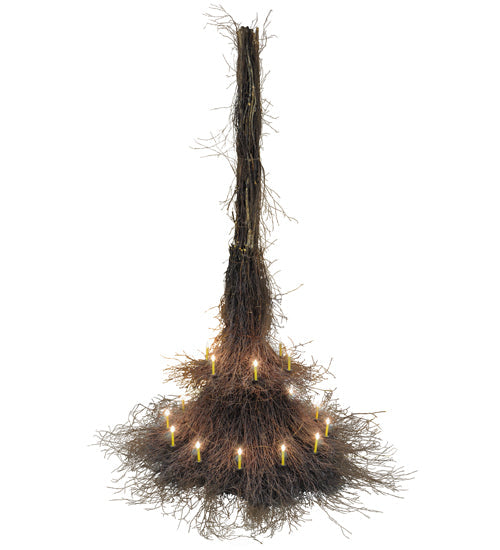 Meyda Lighting Twigs 120" 18-Light 2-Tier Timeless Bronze Chandelier With Faux Candlelight