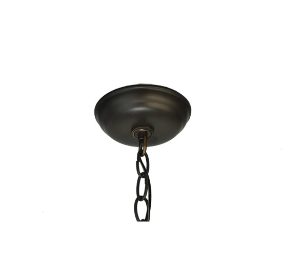 Meyda Lighting Twigs 14" 3-Lights Pewter Pendant Light With Frosted Amber Shade Glass