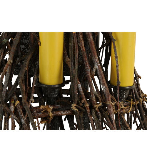 Meyda Lighting Twigs 20" 3-Light Timeless Bronze Wall Sconce With Ivory Faux Candlelight