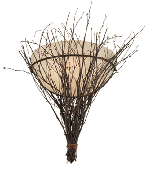 Meyda Lighting Twigs 20" Mahogany Bronze Wall Sconce With Fleshtone Idalight Shade