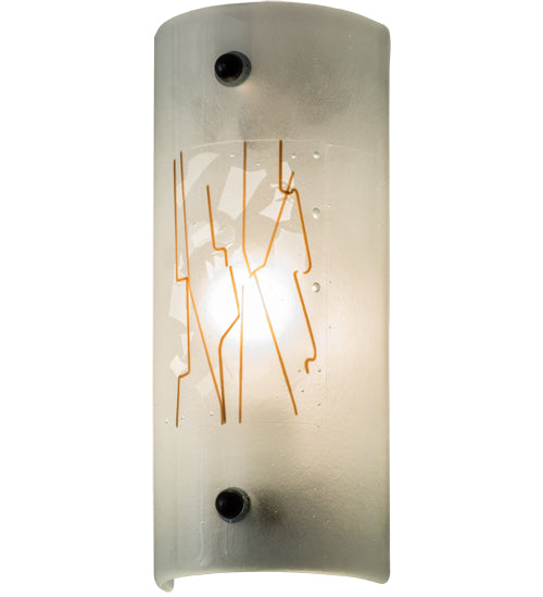Meyda Lighting Twigs 250622 5" Nickel Wall Sconce With Clear Frosted Shade Glass