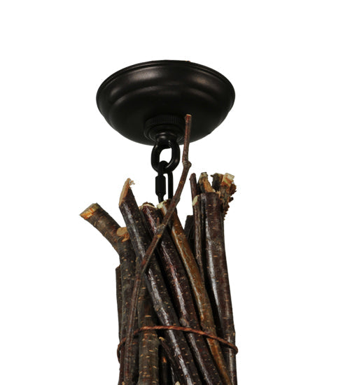 Meyda Lighting Twigs 48" 4-Light Mahogany Bronze Chandelier With Ivory Faux Candlelight