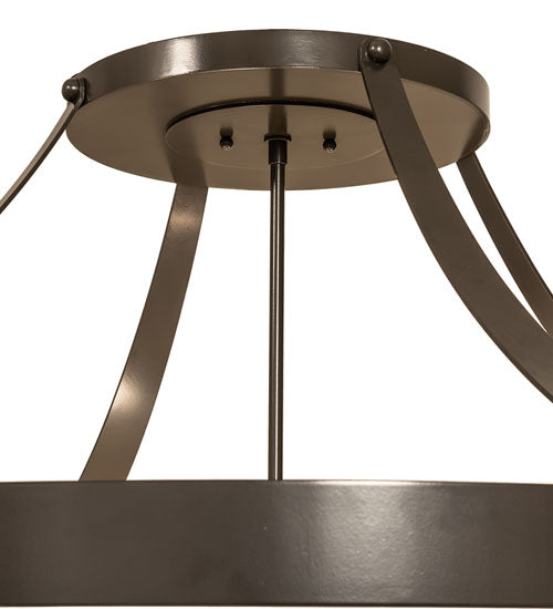 Meyda Lighting Urban 37" 6-Light Timeless Bronze Semi-flush Mount Light With Whitestone Idalight Shade