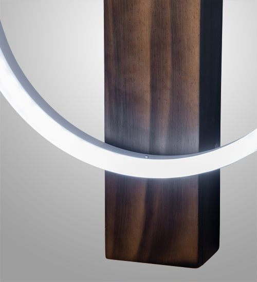 Meyda Lighting Ursula 12" LED Natural Wood Wall Sconce With White Contrail Mist Idalight Shade