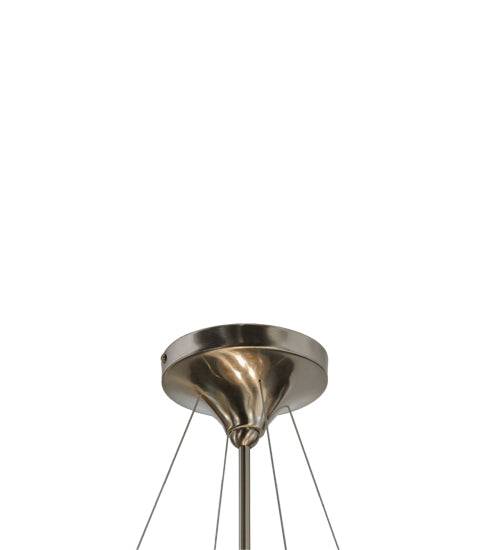 Meyda Lighting Utopia 22" 3-Light Polished Nickel Synchronic Pendant Light With Multi-Colored Shade Glass