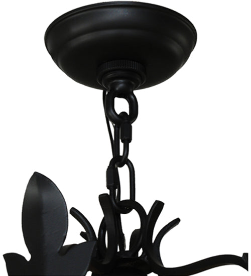Meyda Lighting Valhalla 14" 3-Light Blackwash Pendant Light With Honey Art Shade Glass