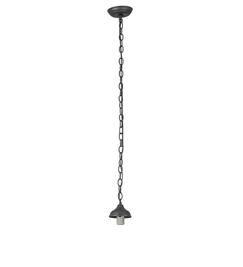 Meyda Lighting Valley View 6"Sq Gun Metal Gray Mini Pendant Light With Silver Mica Shade Glass