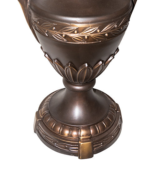 Meyda Lighting Victor Laurel 31" 3-Light Highlighted Mahogany Bronze Urn Table Lamp Base