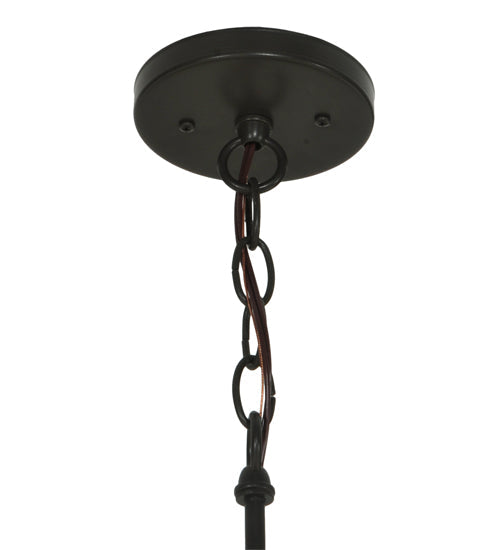 Meyda Lighting Villa 8" Timeless Bronze Mini Pendant Light With Amber Mica Shade Glass