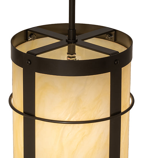 Meyda Lighting Villa 8" Timeless Bronze Mini Pendant Light With Creme Carrara Idalight Shade