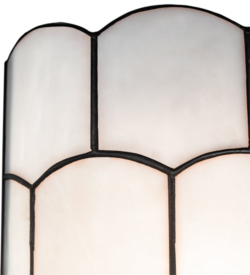 Meyda Lighting Vincent 8" 2-Light Craftsman Brown Honeycomb Wall Sconce With White Art Shade Glass