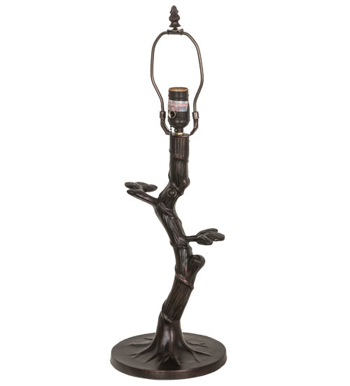 Meyda Lighting Vine Leaf 24" Craftsman Brown Table Lamp With Green & Beige Iridescent Shade Glass