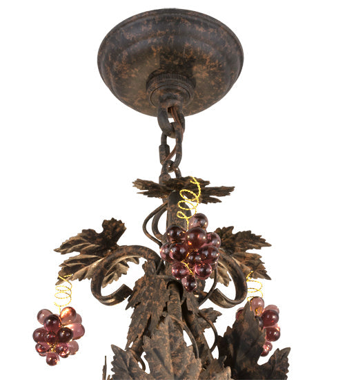 Meyda Lighting Vineyard 18" 3-Light Coffee Bean Chandelier With Faux Candlelight