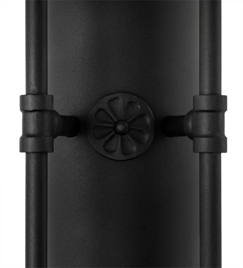 Meyda Lighting Warwick 10" 2-Light Textured Black Wall Sconce With Amber Faux Candlelight